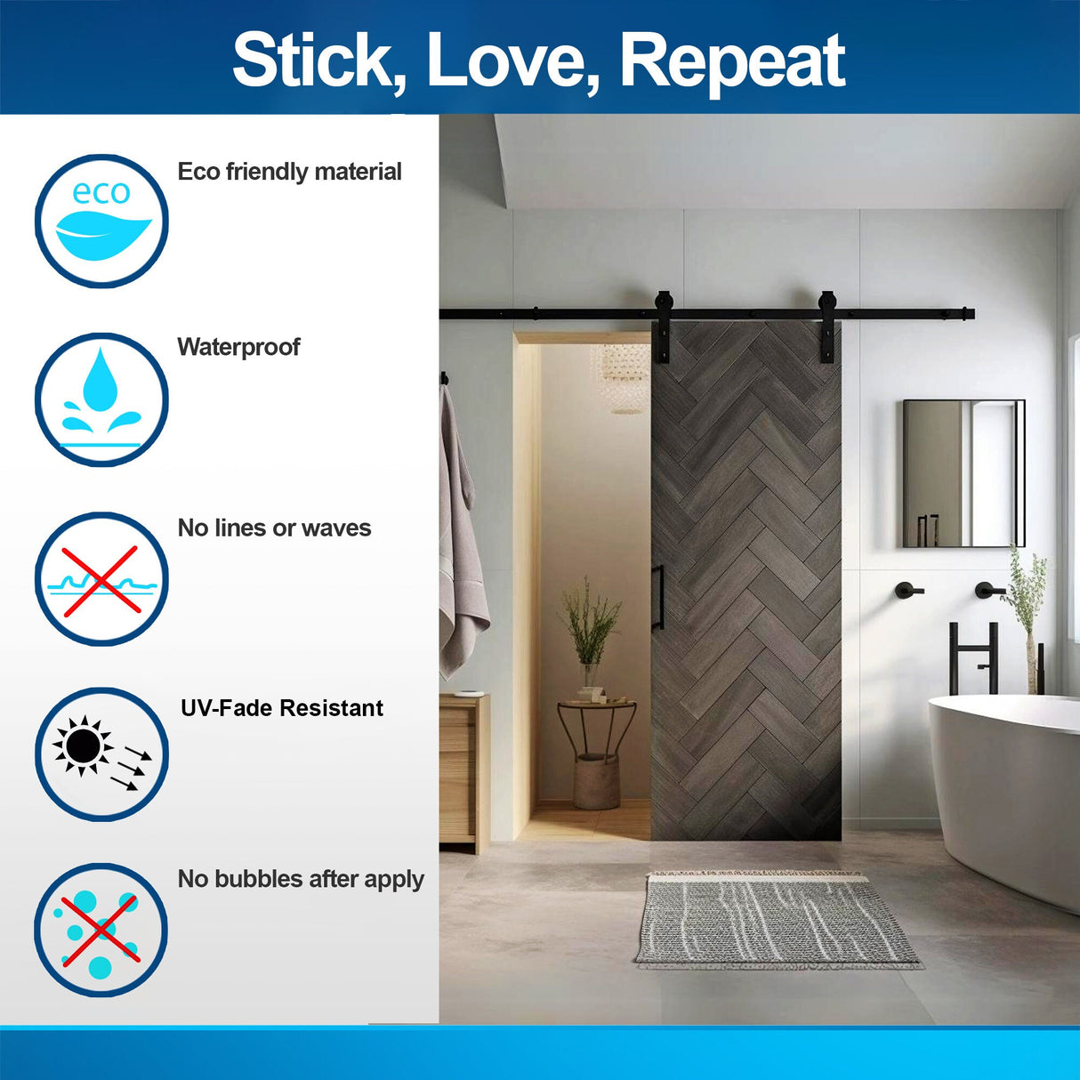 Dark Brown Barn Door Wallpaper Sticker - Rustic Wood Cover Decal