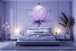 Purple Lotus Flower Wall Decal - Tranquil Peel and Stick Floral Art for Bedroom Sticker Decor