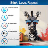 Funky Zebra with Sunglasses Wall Decal - Vibrant Modern Animal Art Sticker for Home Decor