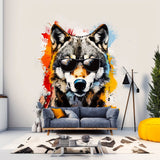 Colorful Wolf Wall Sticker Decals with Sunglasses - Modern Wolf Art Decal