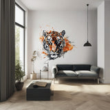 Watercolor Tiger Head Wall Art Sticker Decals - Vibrant Jungle Safari Decor