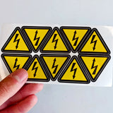 High Voltage Electrical Shock Hazard Stickers - Pack of 10 Yellow Triangle Warning Vinyl Decals