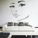 Woman Eyes Sticker Bedroom Wall Decor For Women - Female Eye Lash Beautiful Room Eyebrow Decal