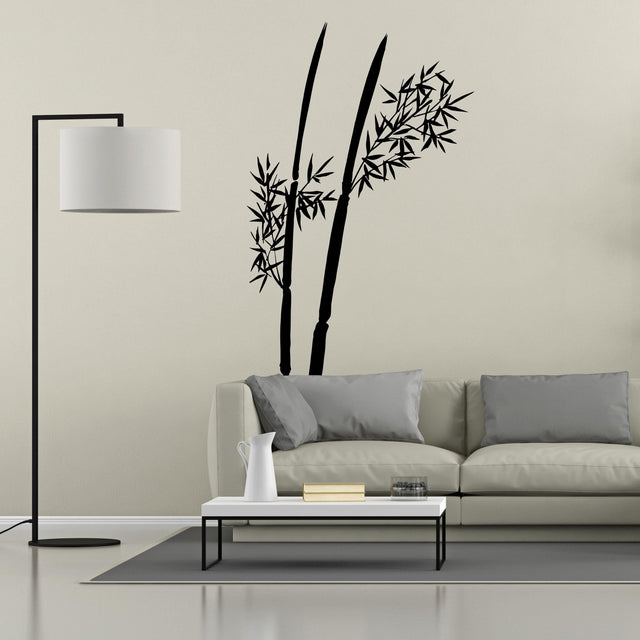 Bamboo Wall Decal | Minimalist Bamboo Plant Wall Art | Removable Zen Wall Sticker for Living Room Office Bedroom | Asian-Inspired Wall Decor