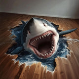 3D Shark Floor Sticker | Realistic Vinyl Shark Breaking Through Floor Decal | Ocean Themed Floor Art | Shark Attack Floor Mural