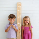 Vinyl Growth Chart Decal in Feet with 27 White Arrow Stickers – DIY Kids Height Ruler Sticker for Wood, Door, Furniture - Baby Shower Gift