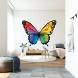 Large Rainbow Butterfly Wall Decal | Colorful Butterfly Sticker | Removable Wall Art for Kids Room, Nursery, or Living Room Decor