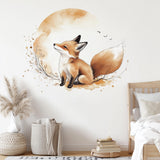 Fox Wall Decal | Cute Fox Nursery Wall Sticker | Baby Room Forest Animal Wall Art | Removable Vinyl Sticker for Kids Room or Playroom Decor