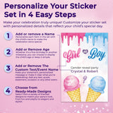Gender Reveal Party Decal Set | Personalized Boy or Girl Stickers | Ice Cream Theme Party Decor | DIY Baby Shower Decorations Labels *!