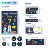 Personalized Space Birthday Party Decal Set | Custom Name Age Bottle, Treat Decals | Astronaut Rocket Theme | DIY Boys Party Decorations *!