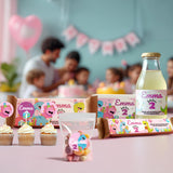 Dinosaur Themed Personalized Kids Birthday Sticker Set | Custom Girl Name Age Party Decor Decals | Birthday Decoration Kit | Party Favor *!