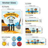 Pirate Birthday Party Decal Set | Personalized Name Age Decor Stickers | Treasure Pirate Theme Labels | DIY Boys Birthday Decorations *!