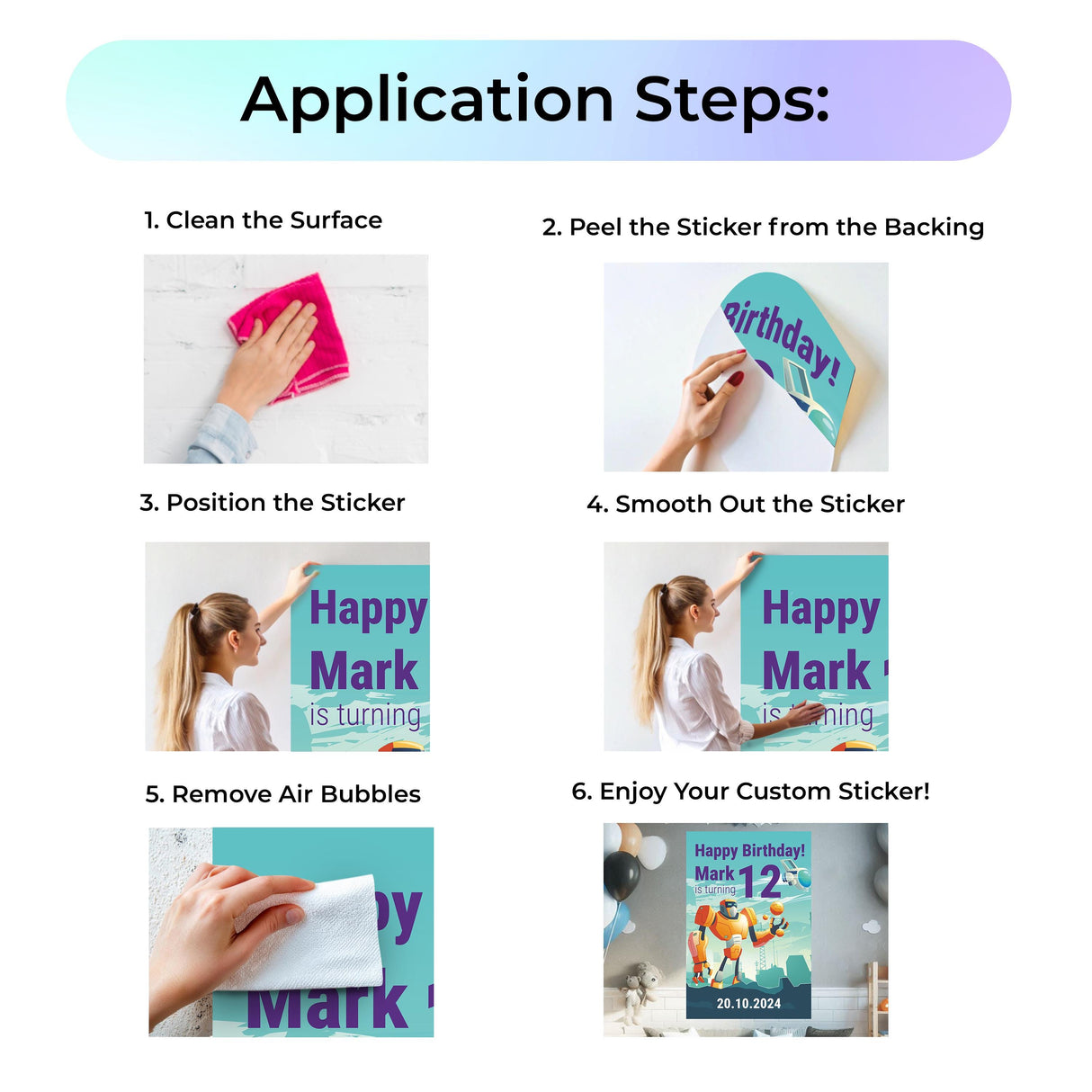 Customizable Robot Themed Birthday Decal Set | Boys Robot Party Stickers | Sci-Fi Birthday Decor | Robot Cake Toppers Water Bottle Labels *!