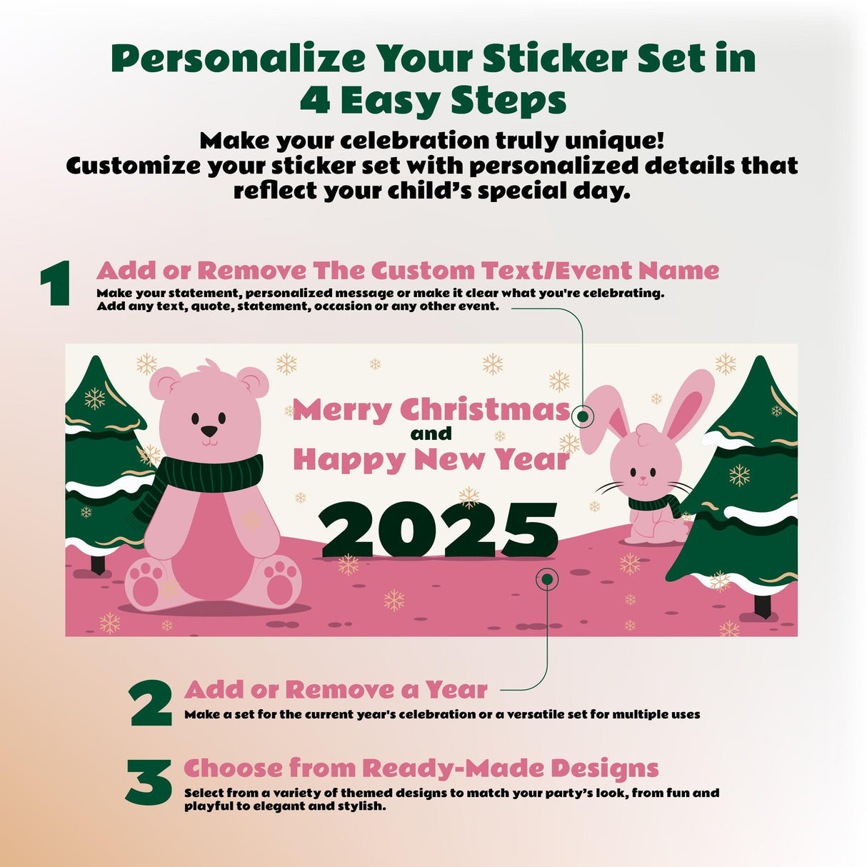 Personalized Christmas Sticker Set | Custom Holiday Bottle, Chocolate & Gift Labels | Christmas Tree Wall Decal | Festive Party Decor *!