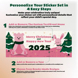 Personalized Christmas Sticker Set | Custom Holiday Bottle, Chocolate & Gift Labels | Christmas Tree Wall Decal | Festive Party Decor *!