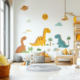 Dinosaur Wall Decals for Kids | Fun Prehistoric Dinosaurs Nursery Decor | Colorful Removable Dino Stickers | Dinosaur Themed Kids Wall Art