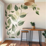Botanical Wall Decal Sticker | Green Leaf Wall Decor | Nature-Inspired Wall Art | Removable Wall Sticker for Dining Room | Modern Home Decor