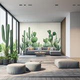 Cactus Wall Decal Sticker | Watercolor Cactus Garden Wall Decal Art | Removable Desert Plant Wall Sticker Living Room or Office | Boho Decor