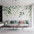 Leaf Wall Decal | Watercolor Greenery Wall Sticker Art | Removable Botanical Wall Stickers Living Room or Bedroom | Nature Inspired Decor