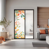 Custom Frosted Glass Film with Leaf Design | Privacy Window Etched Film Decal with Printed Watercolor Pattern | Customizable Window Sticker
