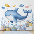 Whale Wall Decals for Kids | Underwater Themed Nursery Decor | Cute Ocean Animals and Coral Stickers | Removable Wall Art for Kids' Rooms
