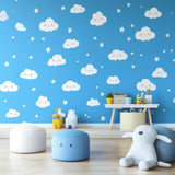 Cloud and Star Wall Decals | Cute Kids Room Decor | Removable Sky-Themed Stickers | Nursery Wall Art for Playrooms and Bedrooms
