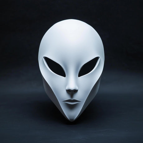 Alien Mask | Sci-Fi Cosplay Futuristic Space Mask | 3D Printed Minimalist Extraterrestrial Mask | Cyberpunk Face Mask | Space Horror Mask