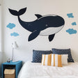 Whale Wall Decal | Ocean Theme Nursery Vinyl Sticker | Cute Sea Animal Mural | Boys Bedroom Wall Art | Kids Room Decor | Peel & Stick