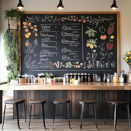 Custom Chalkboard Vinyl Wall Decal | Writable Peel & Stick Blackboard | Kitchen, Cafe, Office Wall Decor | Reusable Chalkboard Sticker