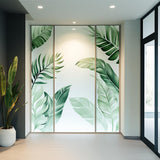 Tropical Leaf Frosted Glass Sticker | Printed Privacy Window Film | Etched Vinyl Decal for Office | Glass Cover | Botanical Window Decor
