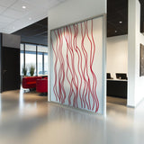 Wavy Line Frosted Glass Sticker | Printed Privacy Window Film | Etched Vinyl Decal for Office & Home | Custom Glass Cover | Privacy Film