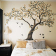 Large Tree Wall Decal | Elegant Botanical Vinyl Mural | Bedroom Living Room Nature Decor | Birds Leaves Wall Art | Peel and Stick Sticker