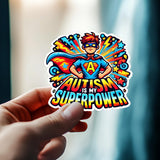 Autism Is My Superpower Decal | Vinyl Sticker Wall, Car, Laptop, or Furniture | Inspirational Autism Awareness Decals | Child With Autism