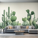 Cactus Wall Decal Sticker | Watercolor Cactus Garden Wall Decal Art | Removable Desert Plant Wall Sticker Living Room or Office | Boho Decor