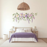 Floral Wall Decal | Watercolor Flower Wall Sticker | Boho Bedroom Wall Art | Botanical Peel Stick Mural | Elegant Home Decor Removable Vinyl