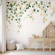 Watercolor Citrus Wall Decal | Orange Branch Peel & Stick Wallpaper | Nursery Wall Art Kids Room Decor | Botanical Mural | Wall Stickers