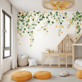Watercolor Citrus Wall Decal | Orange Branch Peel & Stick Wallpaper | Nursery Wall Art Kids Room Decor | Botanical Mural | Wall Stickers