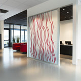 Wavy Line Frosted Glass Sticker | Printed Privacy Window Film | Etched Vinyl Decal for Office & Home | Custom Glass Cover | Privacy Film