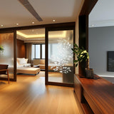 Botanical Frosted Glass Sticker | Etched Privacy Window Film | Elegant Leaf Design Vinyl Decal | Custom Glass Cover Privacy Film for Home