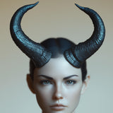 Curved Horns Headpiece | 3D Printed Demon Horns | Fantasy Cosplay Horns | Gothic Costume Horns | Witchcraft Headdress | Halloween Horns