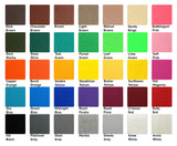 Color palette featuring various shades including brown, green, blue, pink, and yellow swatches.