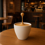 Floating Coffee Drop Sculpture | 3D Printed Espresso Macchiato Art | Unique Coffee Lover Gift | Barista Desk Decor | Modern Cafe Decor