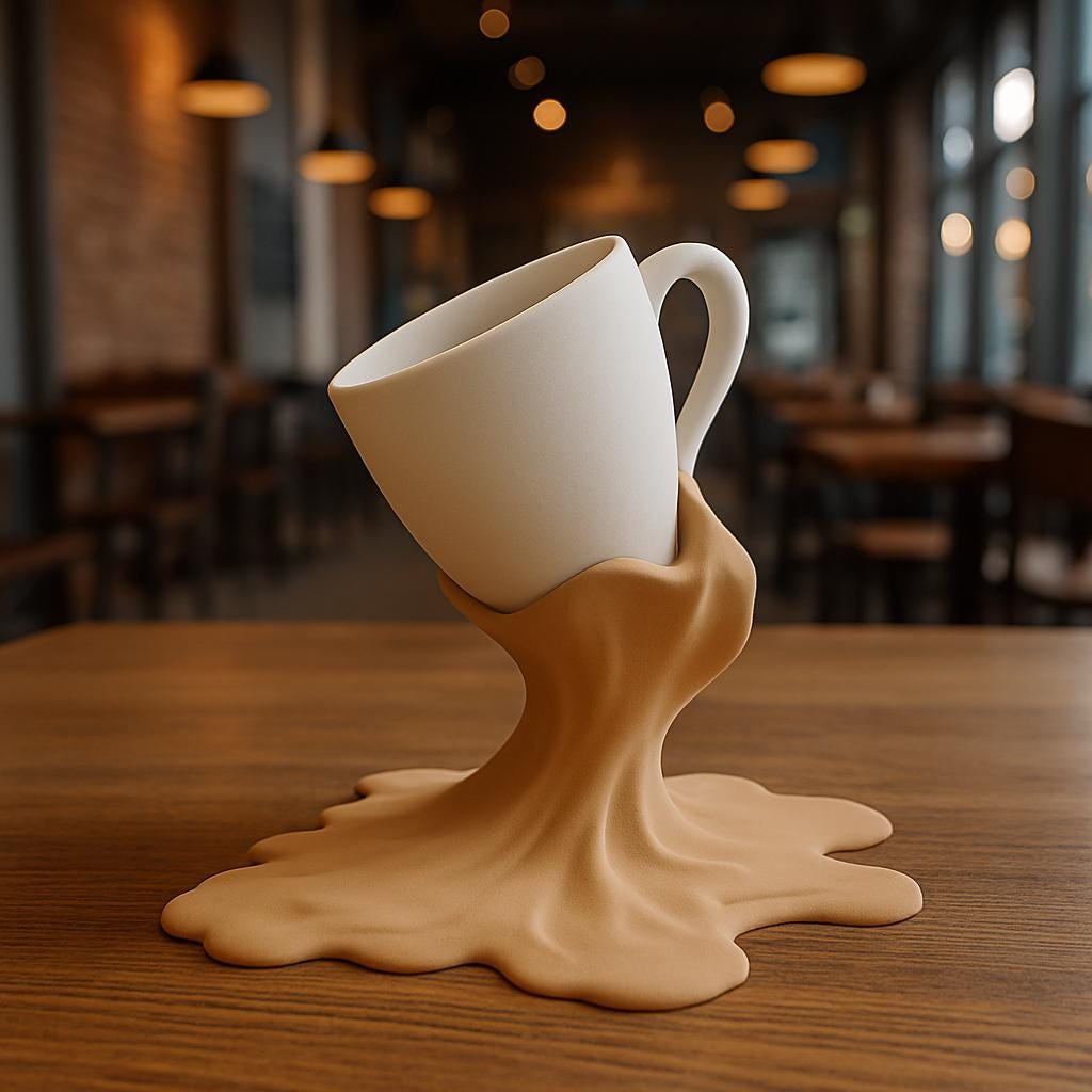Coffee Cup Holder | 3D Printed Spilled Coffee Stand | Unique Kitchen Decor