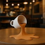 Spilled Espresso Macchiato Cup Sculpture | 3D Printed Coffe Cup Art | Coffee Lover Gift | Kitchen Decor | Café Display | Unique Barista Gift