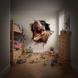 T-Rex 3D Wall Decal for Kids Room | Roaring Dinosaur Breakthrough Wall Sticker Jurassic Bedroom Decor | Boys Dino Mural Gift Dinosaur Lovers