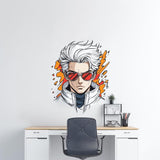 Anime Wall Decal Male Character | Cool Manga Style Wall Art | Modern Boys Room Decor | Removable Vinyl Wall Sticker | Japanese Anime Decor