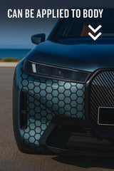 2x Honeycomb Window Decals for Cars | 2-Piece Vinyl Matte Black Set Rear or Quarter Window Sticker | Modern Car Decor Car Accessory for Him