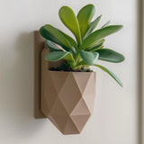 Geometric Wall Planter | 3D Printed Faceted Plant Pot | Modern Vertical Garden