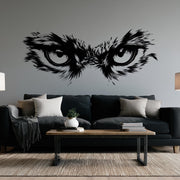 Pallas Cat Eyes Wall Decal displayed in a room setting.