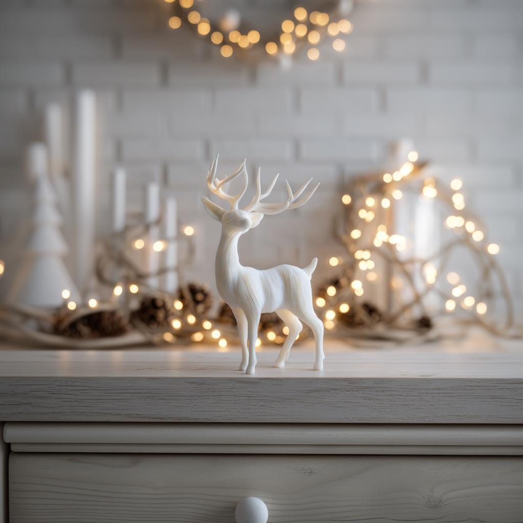 3D Printed Deer Sculpture | Minimalist Reindeer Figurine | Modern Holiday Home Decor | Contemporary 3D Printed Winter Decoration